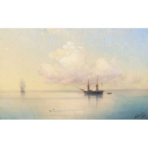 Ivan Aivazovsky, Sailing Ships On A Calm Day Ivan Aivazovsky, Sailing Ships On A Calm Day