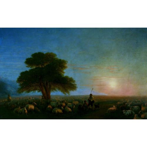 Ivan Aivazovsky, Shepherds With A Flock Of Sheep Ivan Aivazovsky, Shepherds With A Flock Of Sheep