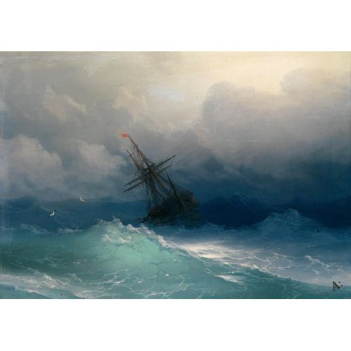 Ivan Aivazovsky, Ship In Stormy Seas Ivan Aivazovsky, Ship In Stormy Seas