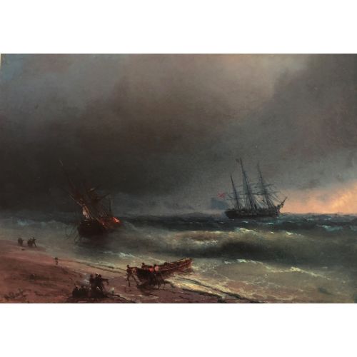 Ivan Aivazovsky, Storm Off The Beach Ivan Aivazovsky, Storm Off The Beach