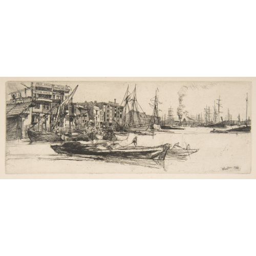 James Abbott Mcneill Whistler, Thames Depoları Empresyonizm Sanat Akımları Kanvas Efektli Tablo, Resim Kağıdı Baskısı