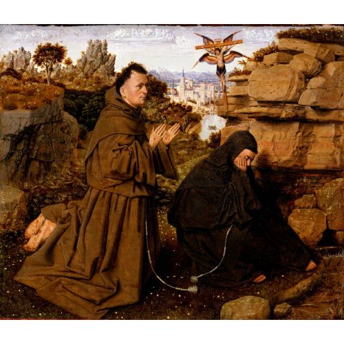 Jan Van Eyck Saint Francis Of Assisi Receiving The Stigmata Mystic Canvas Prints Canvas, Drawing Paper Prints, Reproduction Oil