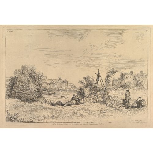 Jean-Antoine Watteau, Fabrikaların Arka Planda Olduğu Nehir Kıyısı