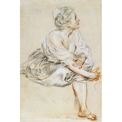 Jean-Antoine Watteau, Oturan Genç Kadın