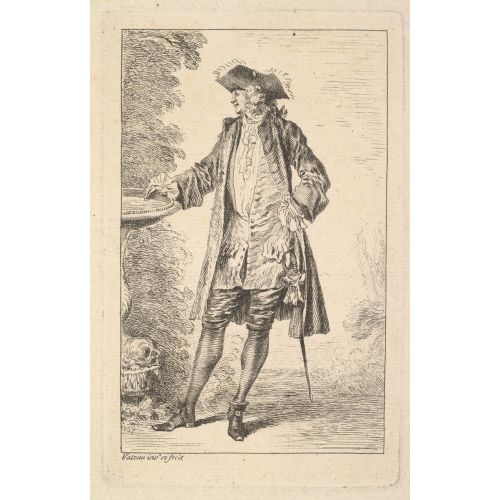 Jean-Antoine Watteau, Ayakta Duran Adam Jean-Antoine Watteau, Ayakta Duran Adam