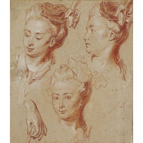 Jean-Antoine Watteau, Studies Of Three Female Heads