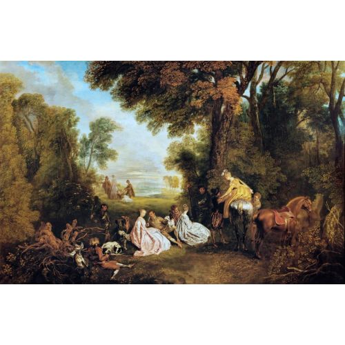 Jean-Antoine Watteau, Av Sırasında Mola Jean-Antoine Watteau, Av Sırasında Mola