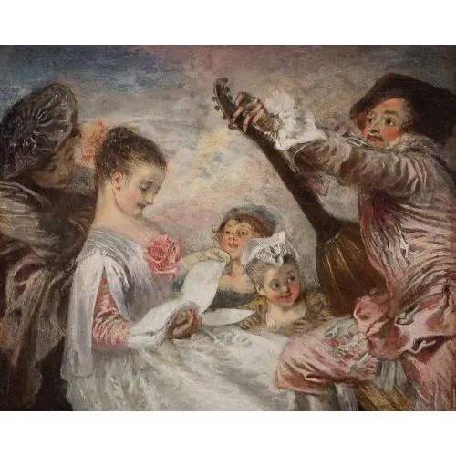 Jean-Antoine Watteau, The Music Lesson Rococo Jean-Antoine Watteau, The Music Lesson Rococo Art Movements Jean-Antoine Watteau, The Music Lesson, Rococo, can be purchased or