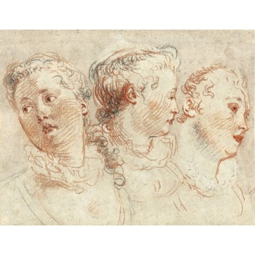 Jean-Antoine Watteau, Bir Kadının Üç Baş Çalışması