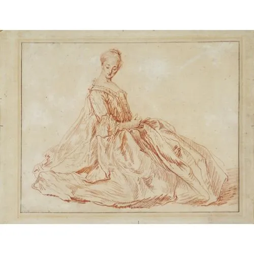 Jean-Antoine Watteau, A seated lady Rococo Art Movements Jean-Antoine Watteau, A seated lady, Rococo, can be purchased or