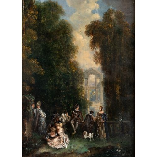 Jean-Antoine Watteau, Pierre Crozat'ın Parkındaki Ağaçlar Arasından Görünen Manzara