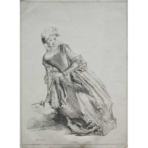 Jean-Antoine Watteau, Oturan Kadın