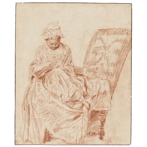 Jean-Antoine Watteau, Oturan Genç Kız