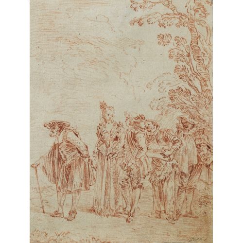 Jean-Antoine Watteau, Cinq Personnages De Comedie Se Dirigeant Vers La Gauche Jean-Antoine Watteau, Cinq Personnages De Comedie Se Dirigeant Vers La Gauche