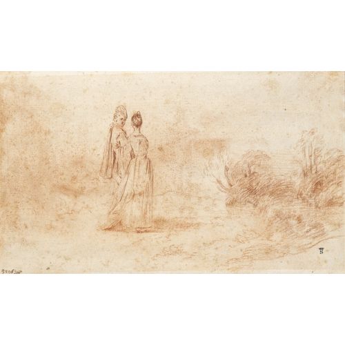 Jean-Antoine Watteau, Geniş Bir Peyzajda Yürüyen Çift