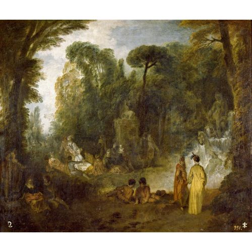 Jean-Antoine Watteau, Neptün Çeşmesi Yanında Toplanma