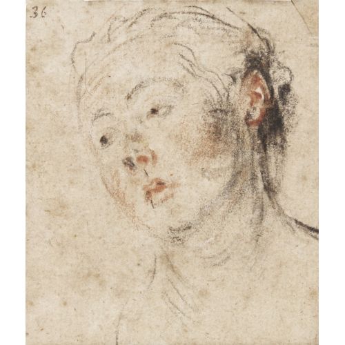 Jean-Antoine Watteau, Genç Bir Kadının Baş Çalışması