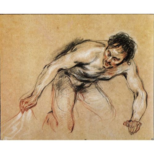 Jean-Antoine Watteau, Diz Çöken Çıplak Erkek