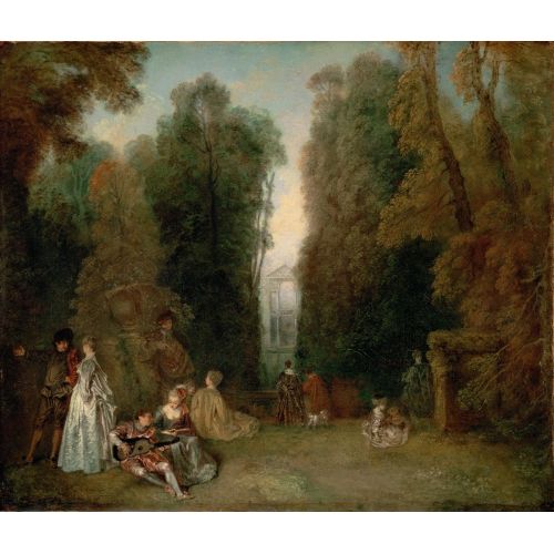 Jean-Antoine Watteau, Pierre Crozat'ın Parkındaki Ağaçlar Arasından Manzara
