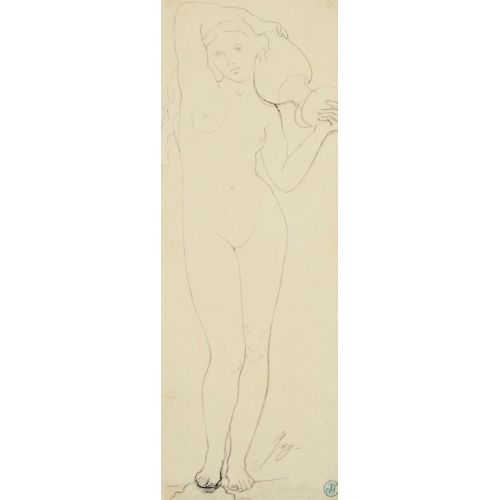 Jean Auguste Dominique Ingres, A Nude Woman Holding Up A Jug