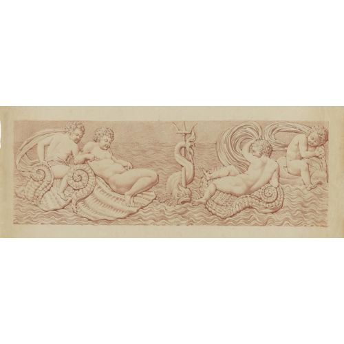 Jean Auguste Dominique Ingres, A Relief With Four Putti Riding Sea Shells