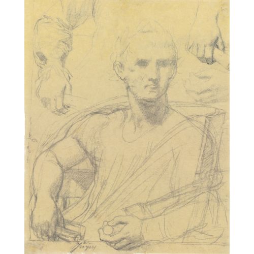 Jean Auguste Dominique Ingres, A Sheet Of Studies For A Seated Julius Caesar