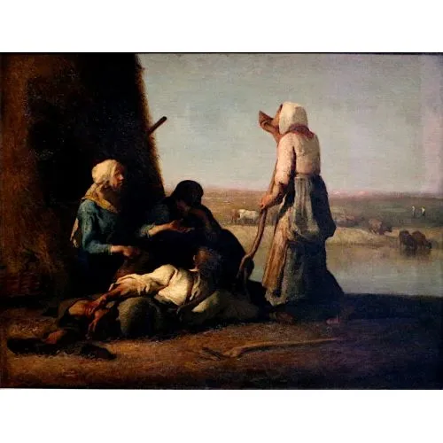 Jean Francois Millet, Haymakers Realism Jean Francois Millet Haymakers Realism Art Movements Canvas, Drawing Paper Prints, Reproduction Oil Painting and High Resolution