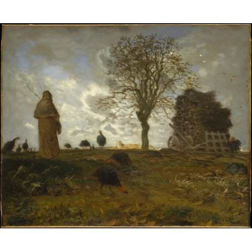 Jean Francois Millet, Autumn Landscape With A Flock Of Turkeys