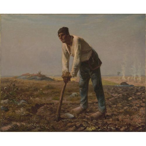 Jean Francois Millet, The Man With The Hoe Realism Jean Francois Millet The Man With The Hoe Realism Art Movements Canvas, Drawing Paper Prints, Reproduction Oil Painting and High