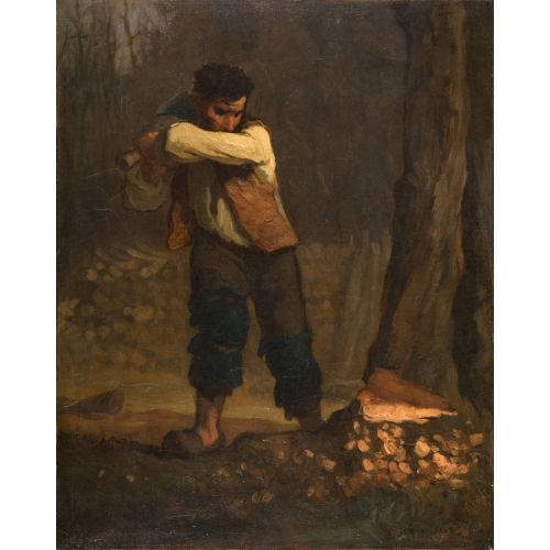 Jean Francois Millet, Wood cutter Jean Francois Millet, Wood cutter