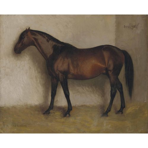 Jean Leon Gerome, Dollar A Bay Hunter In A Loose Box Jean Leon Gerome, Dollar A Bay Hunter In A Loose Box