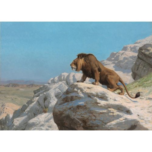 Jean Leon Gerome, İzlemekte Aslan Jean Leon Gerome, İzlemekte Aslan
