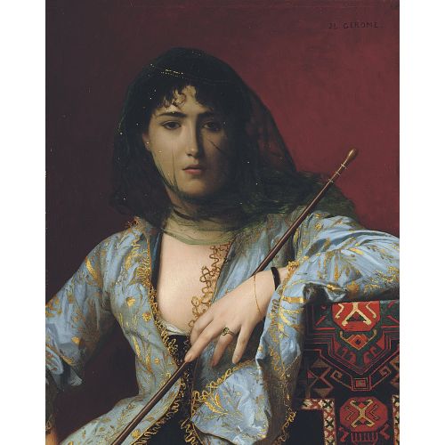 Jean Leon Gerome, Sirk Peçeli Kadın Örtülü Çerkes Güzellik Jean Leon Gerome, Sirk Peçeli Kadın Örtülü Çerkes Güzellik