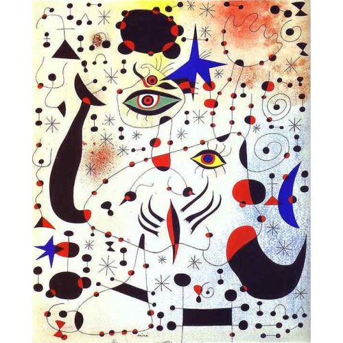 Joan Miro Ciphers And Constellations, In Love With A Woman Surrealism Art Movements Canvas, Drawing Paper Prints, Reproduction