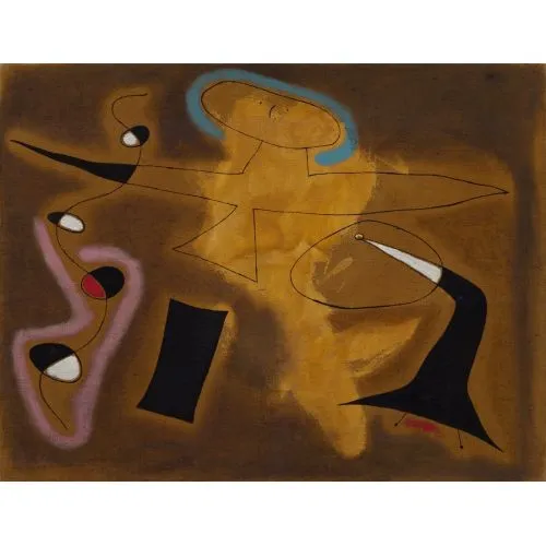 Joan Miro The Flight Of The Bird On The PlainIII Surrealism Art Movements Canvas, Drawing Paper Prints, Reproduction Oil Painting