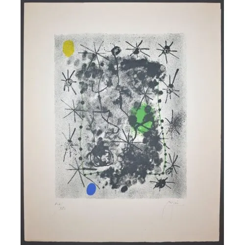 Joan Miro Litho Iı Sürrealizm Sanat Akımları Kanvas Efektli Tablo, Resim Kağıdı Baskısı, Reprodüksiyon ve Yüksek