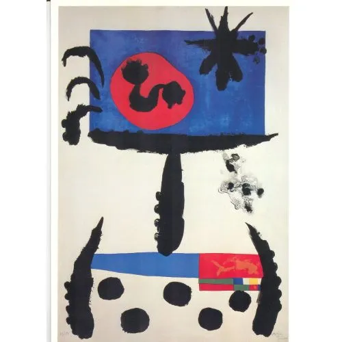 Joan Miro Litografları Sürrealizm Sanat Akımları Kanvas Efektli Tablo, Resim Kağıdı Baskısı, Reprodüksiyon ve Yüksek