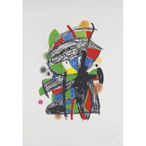 Joan Miro Montagnards 2a Surrealism Art Movements Canvas, Drawing Paper Prints, Reproduction Oil Painting and High Resolution