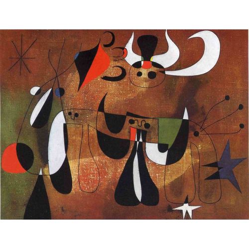 Joan Miro Eserleri Sürrealizm Sanat Akımları Kanvas Efektli Tablo, Resim Kağıdı Baskısı, Reprodüksiyon ve Yüksek