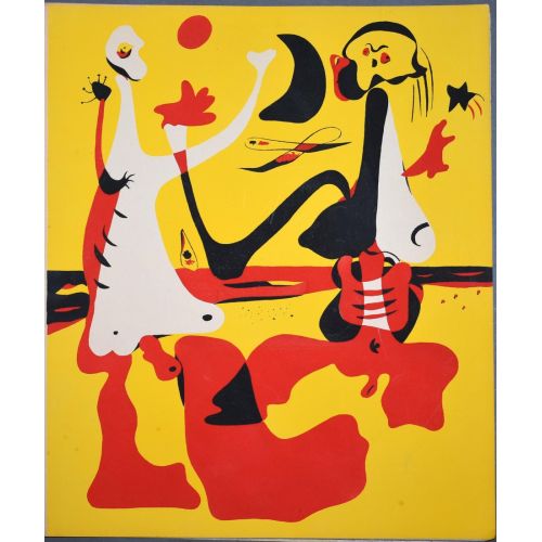 Joan Miro, Personnages Devant La Mer