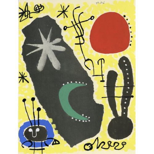 Joan Miro, Pochoir Papier Colle