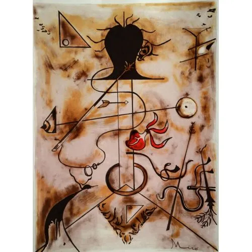 Joan Miro Portrait Of Ms K Surrealism Art Movements Canvas, Drawing Paper Prints, Reproduction Oil Painting and High Resolution
