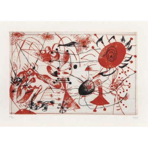 Joan Miro, Serie Noire Et Rouge One Plate II