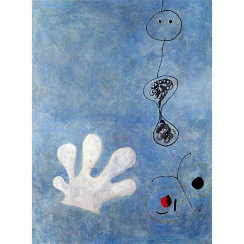 Joan Miro, The White Glove Figure Joan Miro The White Glove Surrealism Art Movements Canvas, Drawing Paper Prints, Reproduction Oil Painting and High Resolution