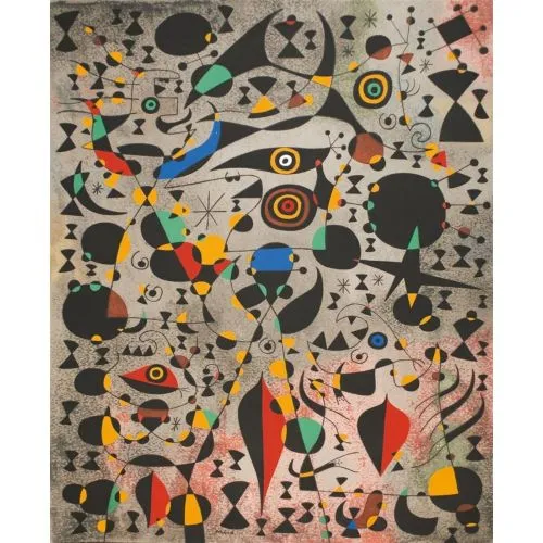 Joan Miro Takımyıldızları I Sürrealizm Sanat Akımları Kanvas Efektli Tablo, Resim Kağıdı Baskısı, Reprodüksiyon ve