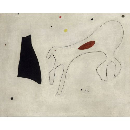 Joan Miro El Perro Surrealism Art Movements Canvas, Drawing Paper Prints, Reproduction Oil Painting and High Resolution Image