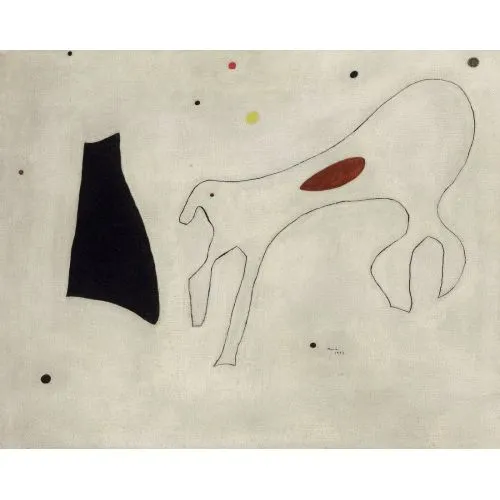 Joan Miro El Perro Surrealism Art Movements Canvas, Drawing Paper Prints, Reproduction Oil Painting and High Resolution Image