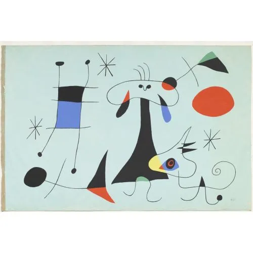Joan Miro El Sol Surrealism Art Movements Canvas, Drawing Paper Prints, Reproduction Oil Painting and High Resolution Image