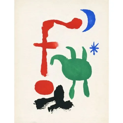 Joan Miro Femme Et Oiseaux Dans La Nuit Surrealism Art Movements Canvas, Drawing Paper Prints, Reproduction Oil Painting and High