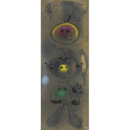 Joan Miro, Femme Oiseau Etoile Surrealism Joan Miro Femme Oiseau Etoile Surrealism Art Movements Canvas, Drawing Paper Prints, Reproduction Oil Painting and High